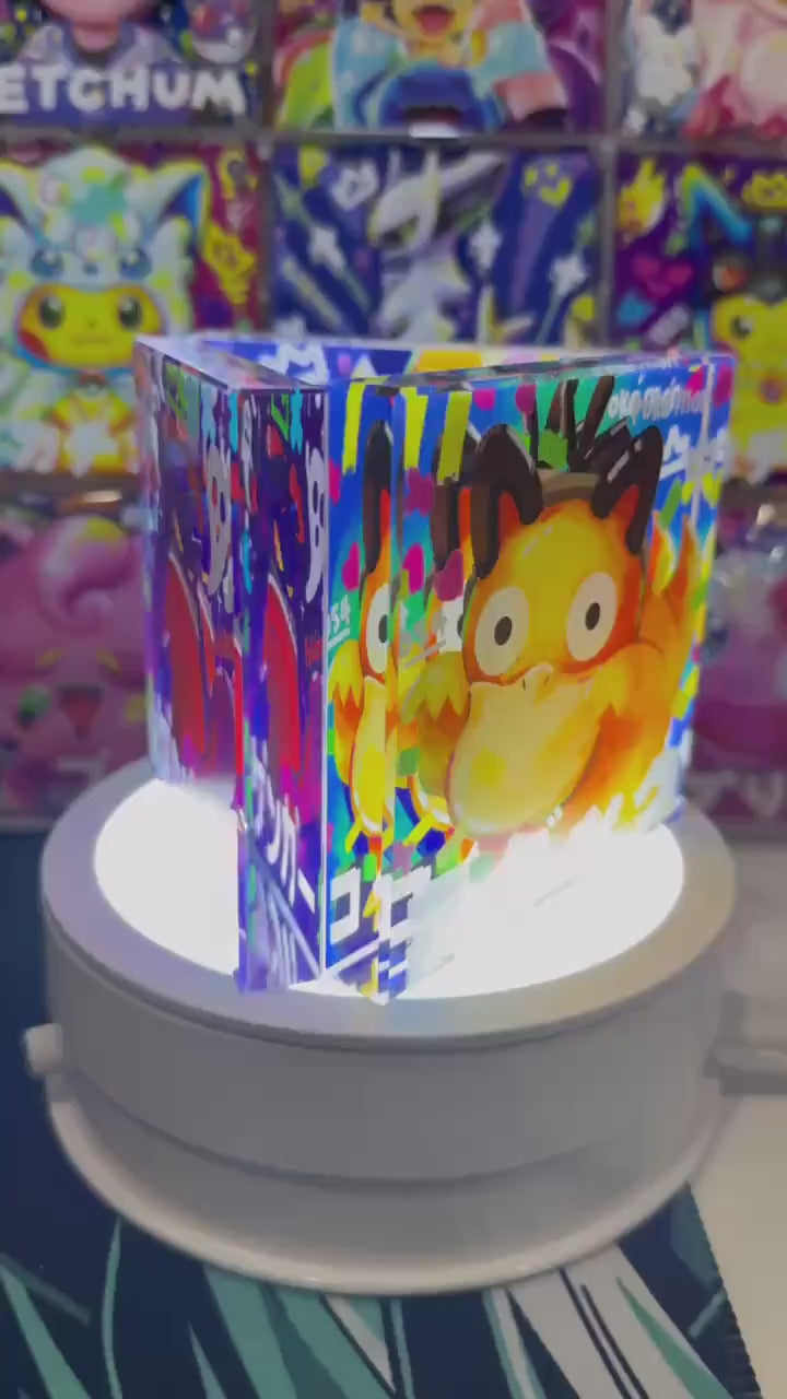 Mystery Random CustomMade Pokemon Crystal Acrylic Block 10x10x1.5cm-Gift For him-Pokemon fan-Pokemon TCG PTCG-Pikachu Charizard Full Art